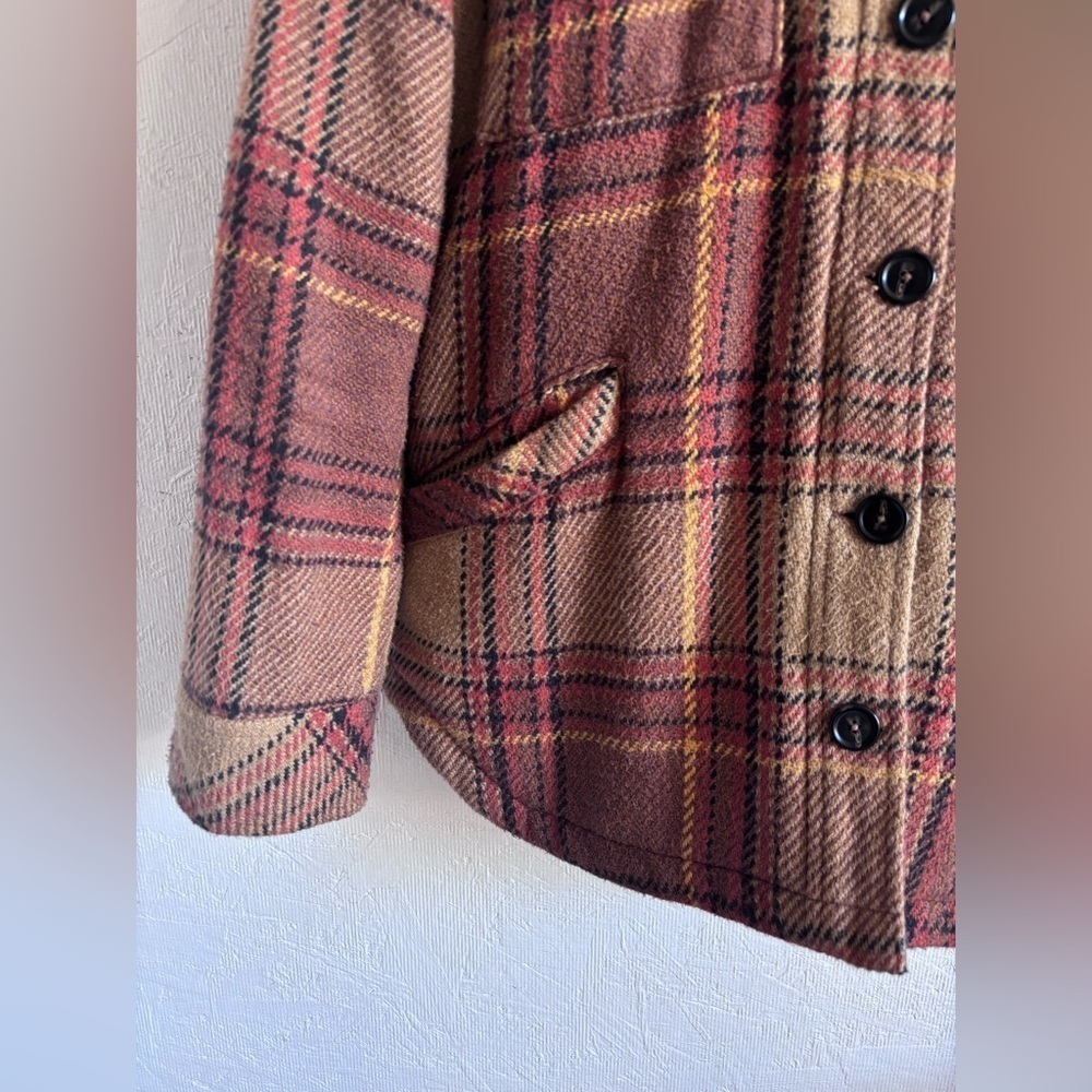 prAna 100% Organic Cotton 70’s Plaid Flannel Quilted Multi Pocket Jacket Shacket - Picture 6 of 12